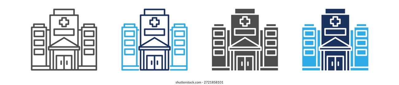 Conjunto de iconos de hospital con concepto múltiple