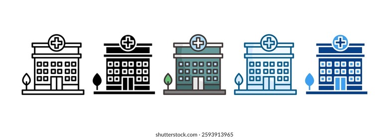 Hospital Icon Set Multiple Style Collection