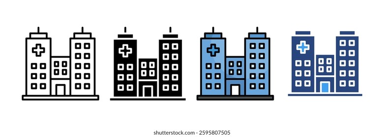 Hospital Icon Set Multiple Style Collection