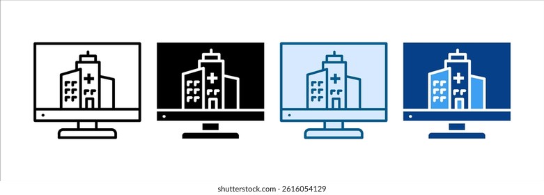 Hospital Icon Set Multiple Style Collection