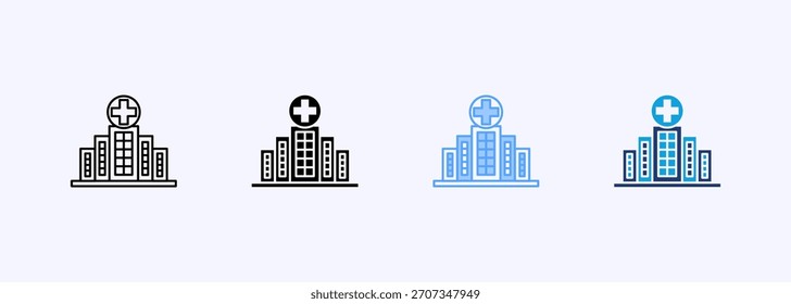 Hospital Icon Set Multiple Style Collection Element For Design
