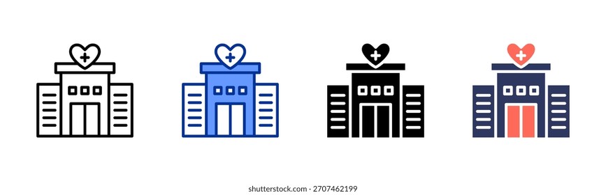 Conjunto de iconos de hospital colección de estilo múltiple