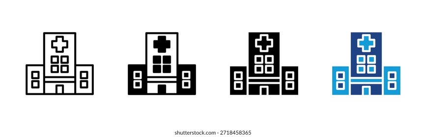 Hospital icon set multiple style collection