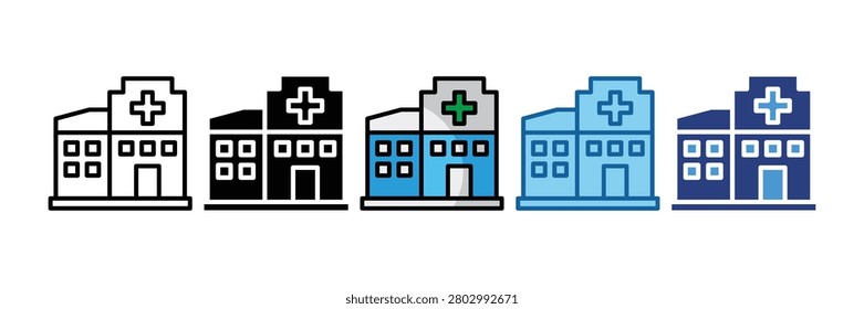 Hospital Icon Set Multiple Style Collection
