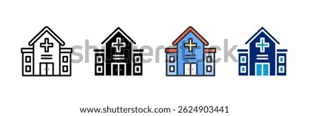 Hospital Icon Set Multiple Style Collection