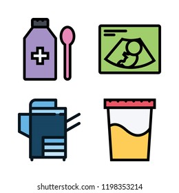 hospital icon set. vector set about urine, medicine, reproduction and ultrasonography icons set.