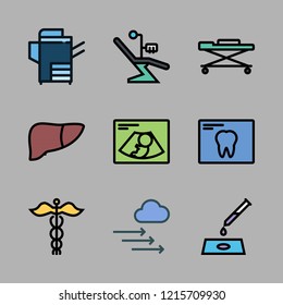 hospital icon set. vector set about dentist, x ray, medicine and reproduction icons set.