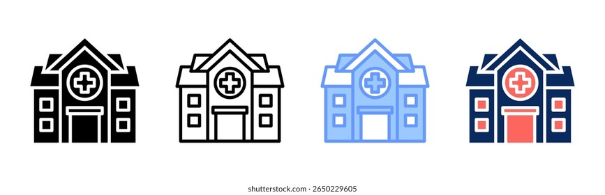 Hospital icon sheet multiple style collection