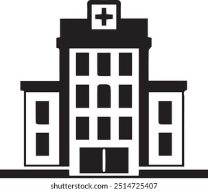hospital icon for sick people black background