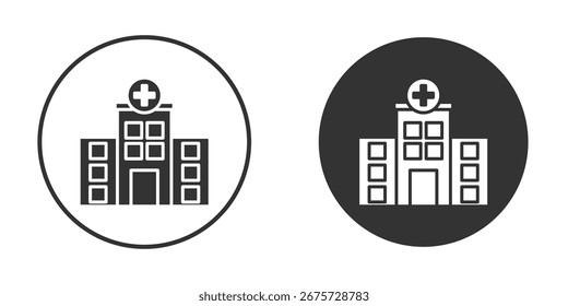 Icono del hospital. diseños de la muestra. pictograma sólido