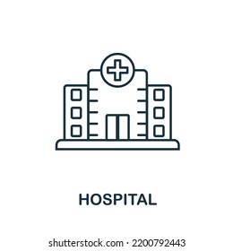 Hospital icon. Simple element from medical services collection. Filled monochrome Hospital icon for templates, infographics and banners