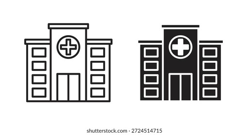 Icono de hospital en elemento de logotipo abstracto de Diseño gráfico moderno de tendencia plana simple