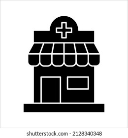 Hospital icon. Simple illustration of hospital vector icon for web design isolated on white background. eps 10