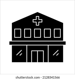 Icono del hospital. Ilustración simple del icono del vector del hospital para el diseño web aislado en fondo blanco. Pasos 10