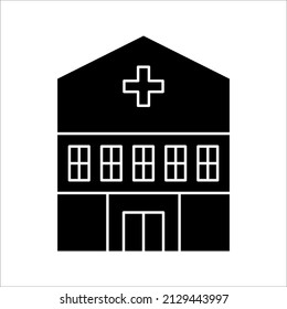 Icono del hospital. Ilustración simple del icono del vector del hospital para el diseño web aislado en fondo blanco. Pasos 10