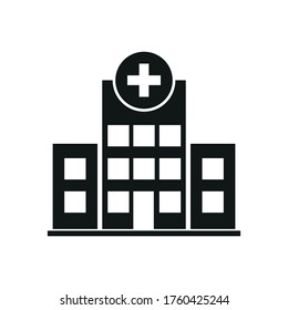 Hospital icon. Simple vector illustration on a white background.