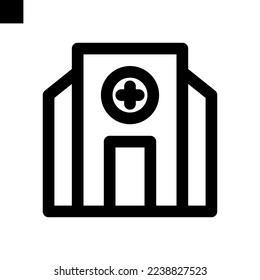 vector de línea sólida de icono de hospital