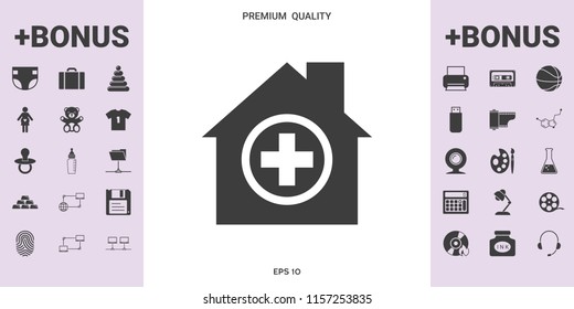 Hospital icon symbol - graphic elements for your design
