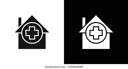 hospital icon Symbol mark in filled style