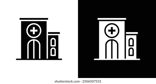 hospital icon Thin line illustration set