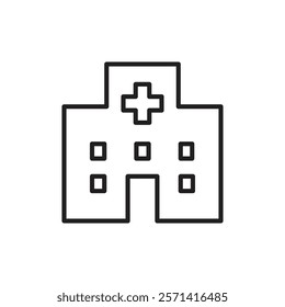 Hospital icon Thin line vector