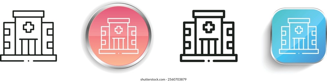 hospital icon. Thin Linear, Regular and Button Style Design Isolated On White Background