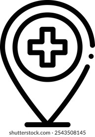 hospital icon. Thin Linear Style Design Isolated On White Background