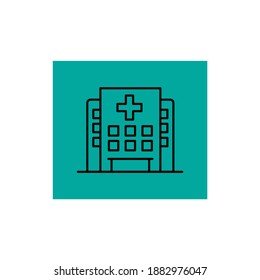 Hospital icon in trendy flat design