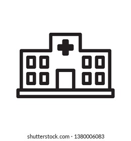 Hospital icon in trendy outline style design. Vector graphic illustration. Hospital icon for website design, logo, app, and ui. Editable vector stroke. Pixel perfect. EPS 10.