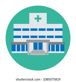 Hospital icon -  Turquoise color circle background