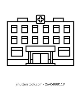 Hospital icon vector. Ambulance illustration sign. Resuscitation symbol. Sanatorium web icon.