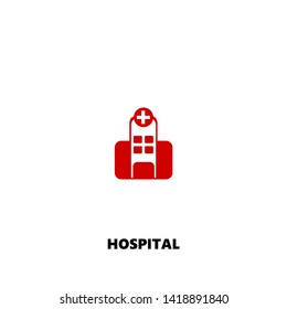 hospital icon. hospital vector design. sign design. red color