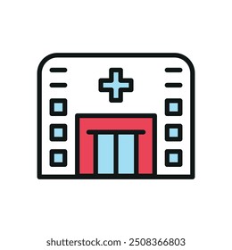 Icono de hospital Plantillas de diseño de Vector gráfico de concepto simple y moderno
