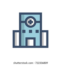 hospital icon vector. hospital filled outline style design