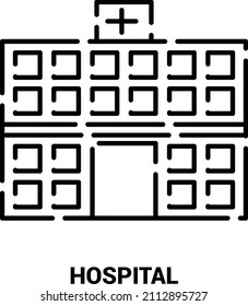 Hospital icon vector flat design