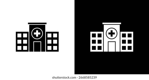 Icono del hospital, icono plano del Vector. Ilustración plana.