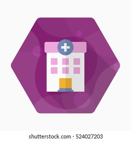 Hospital icon , Vector flat long shadow design.