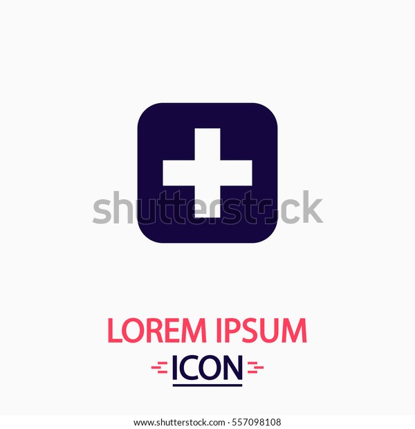 Hospital Icon Vector. Flat simple\
pictogram on white background. Illustration\
symbol