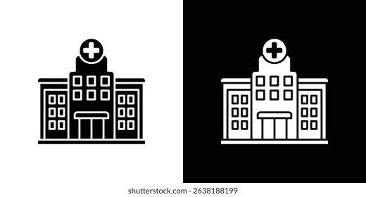 Hospital icon Vector in flat style. Collection silhouettes
