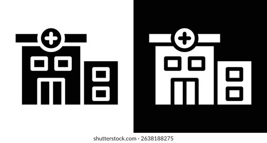 Hospital icon Vector in flat style. Collection silhouettes