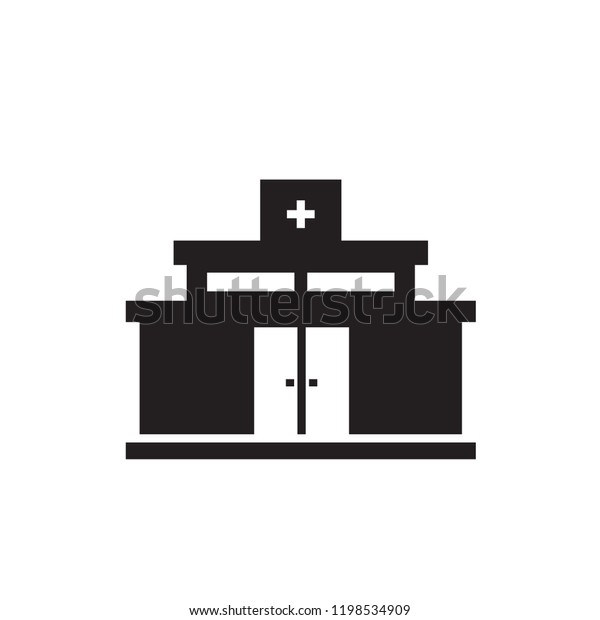 hospital icon vector glyph\
style design