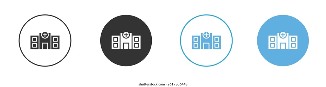 Conjunto gráfico del Vector del icono del hospital