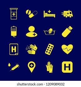hospital icon. hospital vector icons set flash driver, hospital bed, hand washing and wash hands