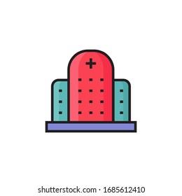 hospital icon vector illustration. clinic icon with primary color