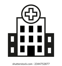 Icono del hospital. Ilustración vectorial. EPS 10.