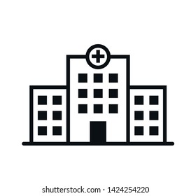 Hospital icon vector illustration flat style