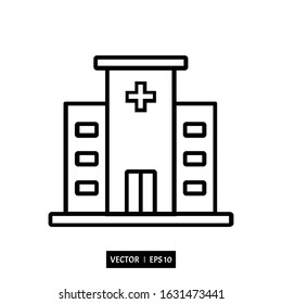 hospital icon vector, illustration logo template for many purpose. Isolated on white background.