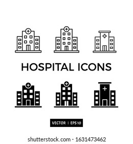 hospital icon vector, illustration logo template for many purpose. Isolated on white background.