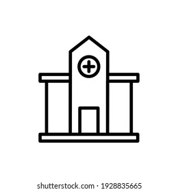 Hospital icon vector illustration logo template for many purpose. Isolated on white background.