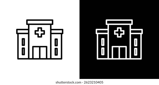 Ilustración vectorial de icono de hospital para Web y móvil